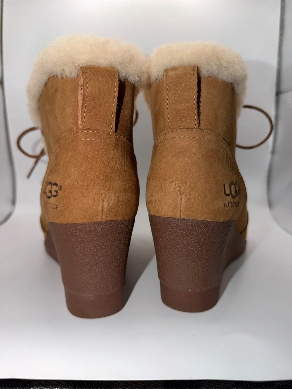 UGG Jeovana Wedge Chestnut Booties